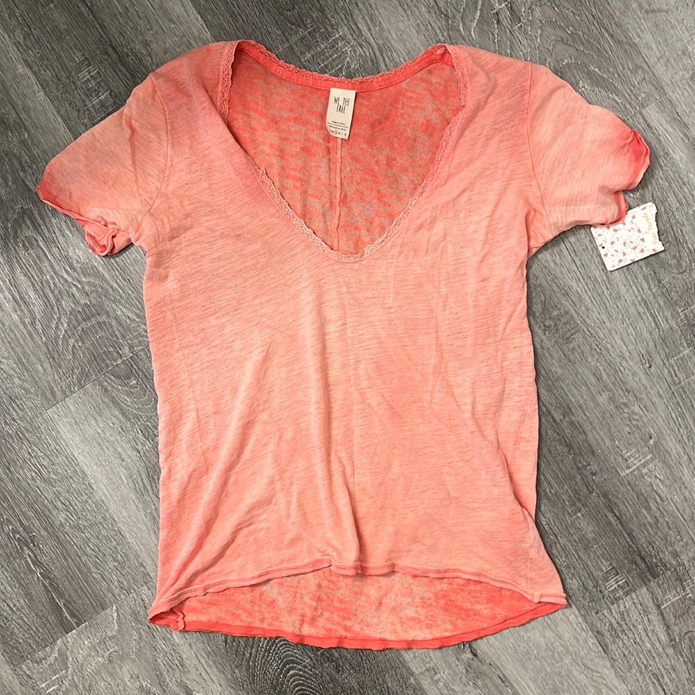 NWT We The Free lightweight coral pink t-shirt